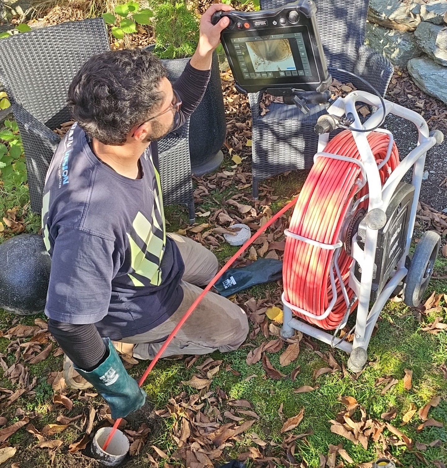 Agustin with Ipek CCTV camera — Drain Vision