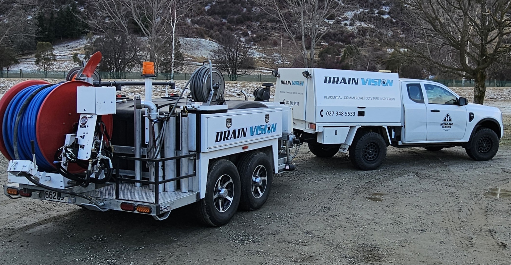 Drain Vision ute and jetter trailer — Central Otago